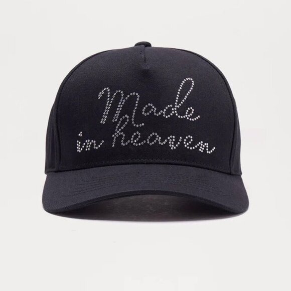 NEW! Black Cap with Rhinestone Design - Picture 2 of 3